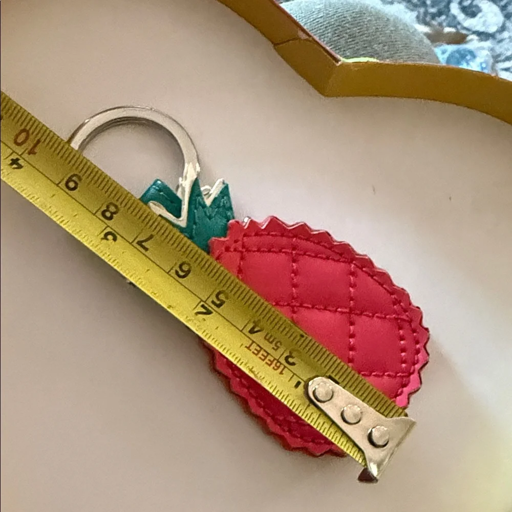 Coach Quilted Pineapple Keychain in Pink and Green - Picture 6 of 6